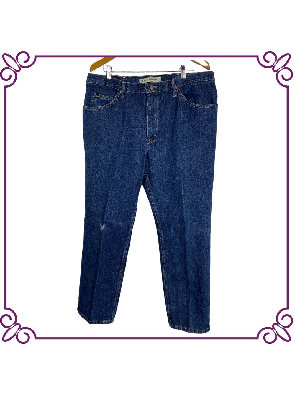 Lee Regular Fit Straight Leg Blue Jeans W 40 X L 30 SHORT